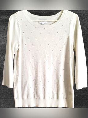Elle Ivory Pearl Studded Sweater